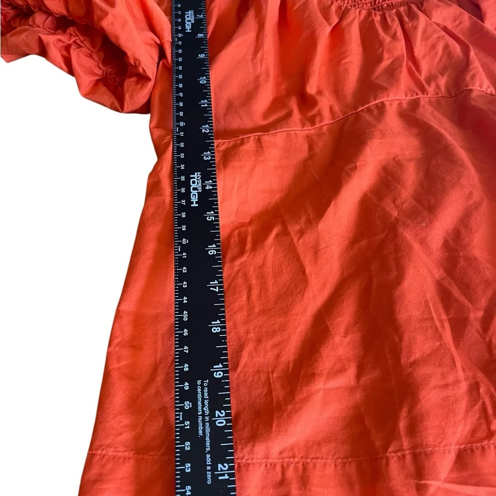 Old Navy Size Large Women’s Orange Ruffled puff sleeve Blouse smocked back